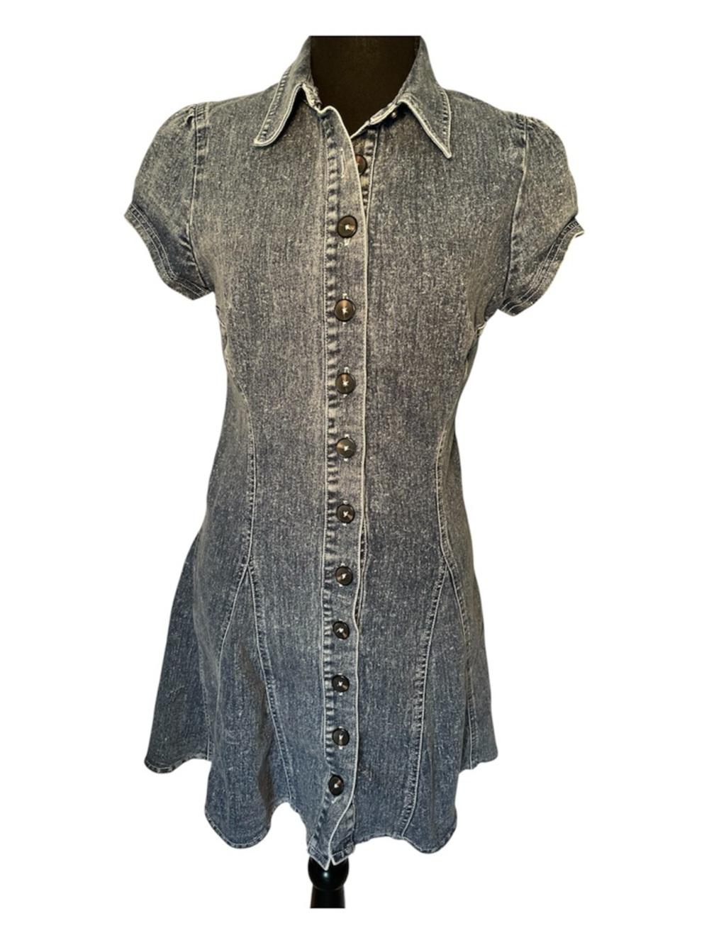 Urban Outfitters BDG For Keeps Seamed Button Front Denim Mini Dress Small